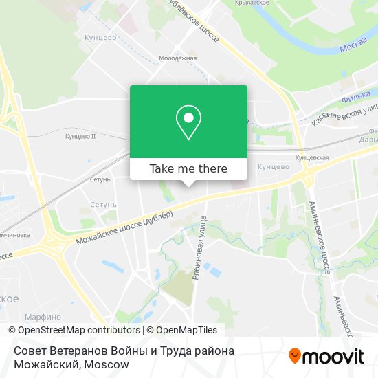 Совет Ветеранов Войны и Труда района Можайский map