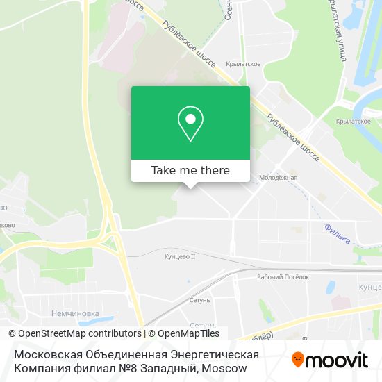 Московская Объединенная Энергетическая Компания филиал №8 Западный map