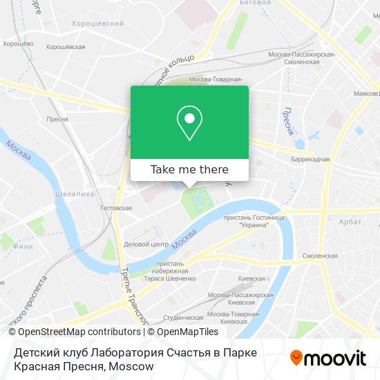 Детский клуб Лаборатория Счастья в Парке Красная Пресня map