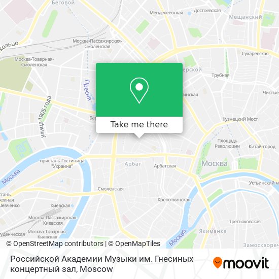 Российской Академии Музыки им. Гнесиных концертный зал map