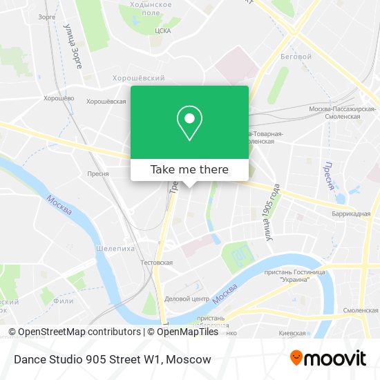 Dance Studio 905 Street W1 map