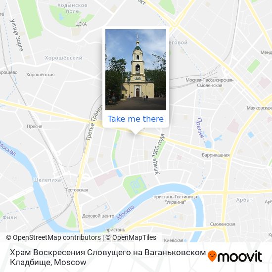 Храм Воскресения Словущего на Ваганьковском Кладбище map