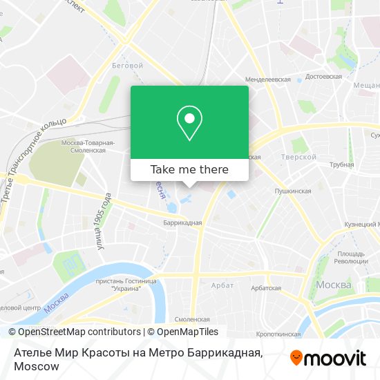 Ателье Мир Красоты на Метро Баррикадная map