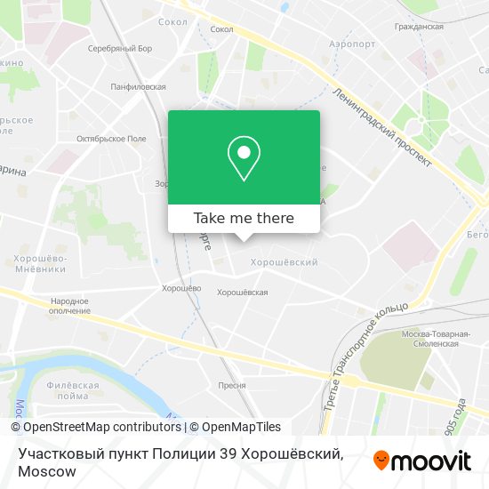 Участковый пункт Полиции 39 Хорошёвский map