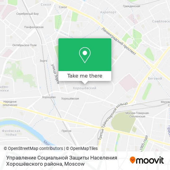 Управление Социальной Защиты Населения Хорошёвского района map