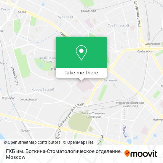 ГКБ им. Боткина-Стоматологическое отделение map