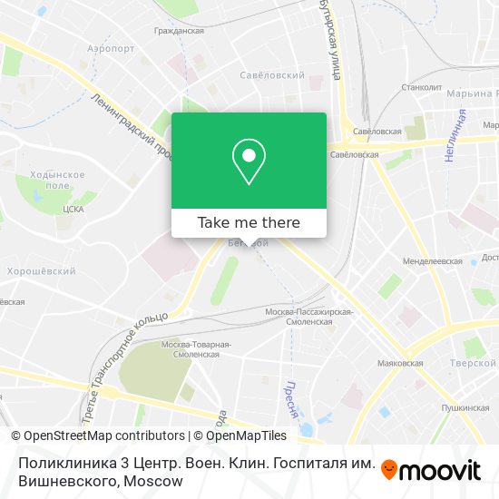 Поликлиника 3 Центр. Воен. Клин. Госпиталя им. Вишневского map