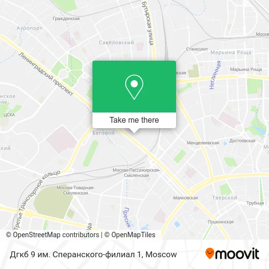 Дгкб 9 им. Сперанского-филиал 1 map