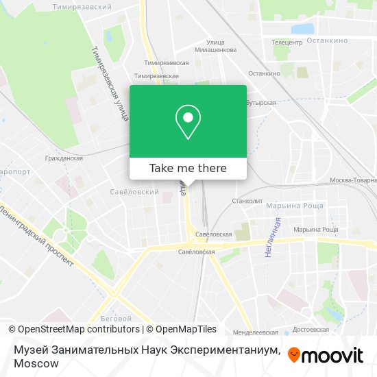 Музей Занимательных Наук Экспериментаниум map