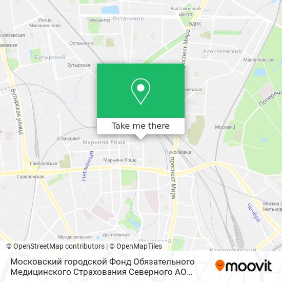 Московский городской Фонд Обязательного Медицинского Страхования Северного АО Учетно-Контрольное Уп map