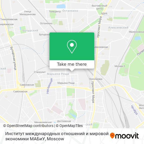 Институт международных отношений и мировой экономики МАБиУ map