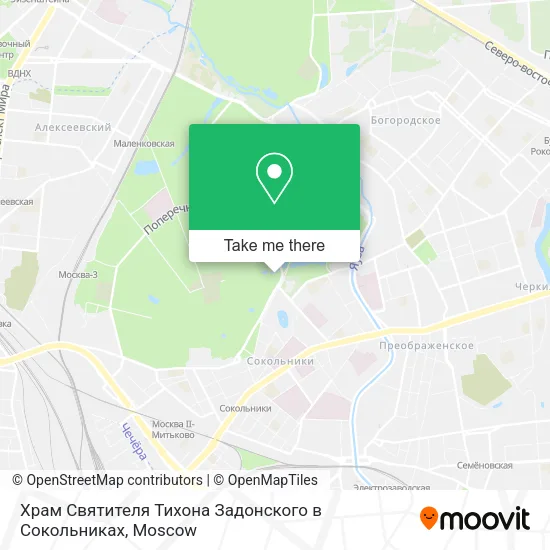 Храм Святителя Тихона Задонского в Сокольниках map