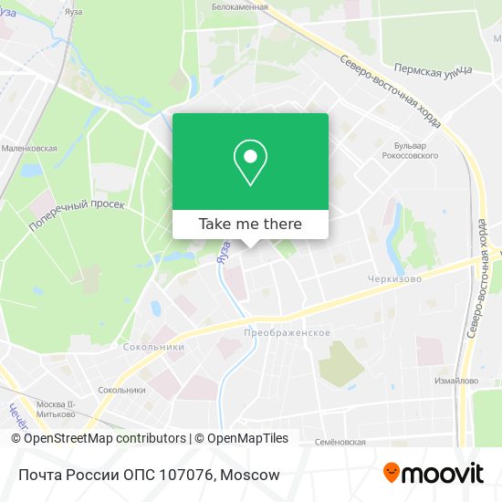 Почта России ОПС 107076 map