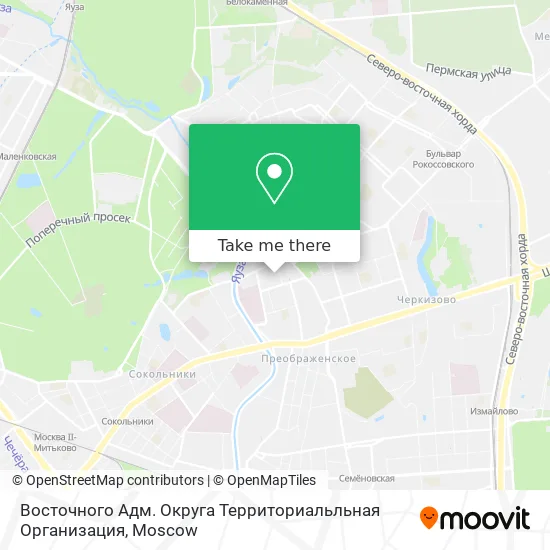 Восточного Адм. Округа Территориальльная Организация map