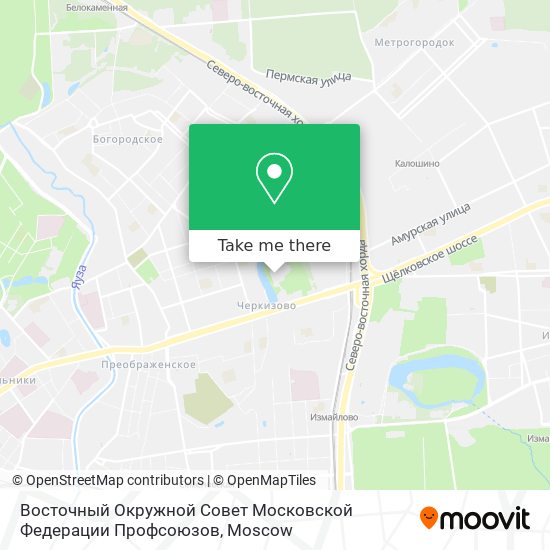 Восточный Окружной Совет Московской Федерации Профсоюзов map