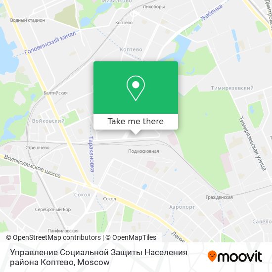 Управление Социальной Защиты Населения района Коптево map