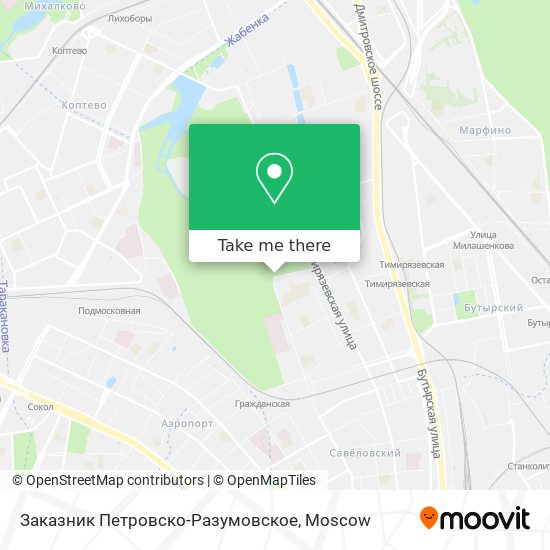 Заказник Петровско-Разумовское map