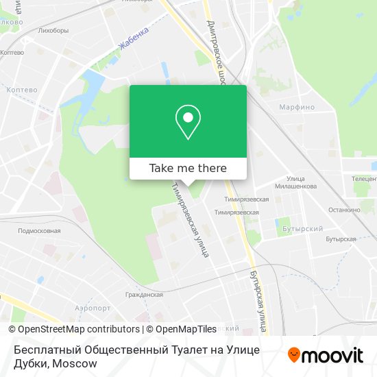 Бесплатный Общественный Туалет на Улице Дубки map