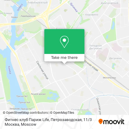 Фитнес клуб Париж Life, Петрозаводская, 11 / 3 Москва map
