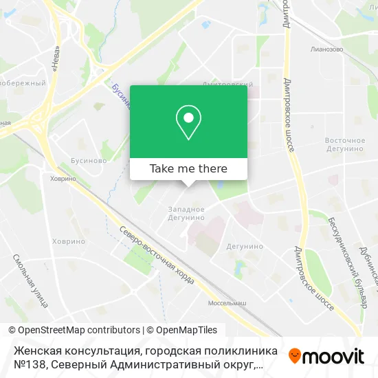 Женская консультация, городская поликлиника №138, Северный Административный округ map