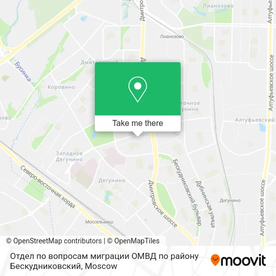 Отдел по вопросам миграции ОМВД по району Бескудниковский map