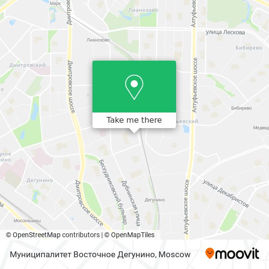 Муниципалитет Восточное Дегунино map