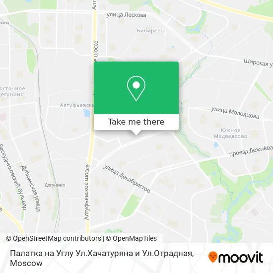 Палатка на Углу Ул.Хачатуряна и Ул.Отрадная map