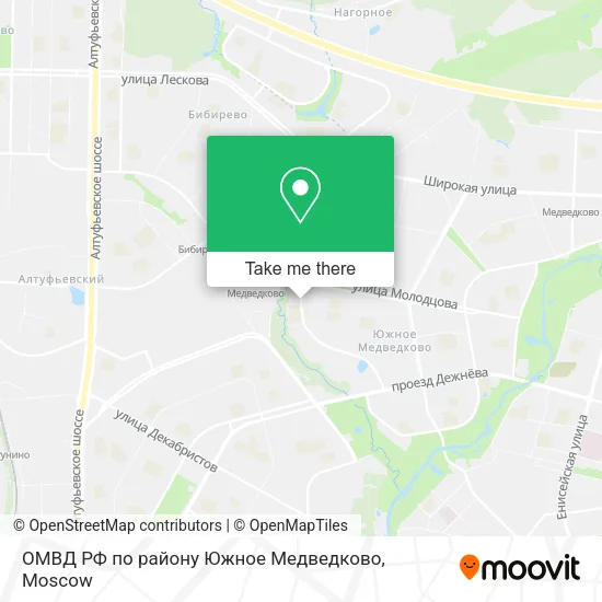 ОМВД РФ по району Южное Медведково map
