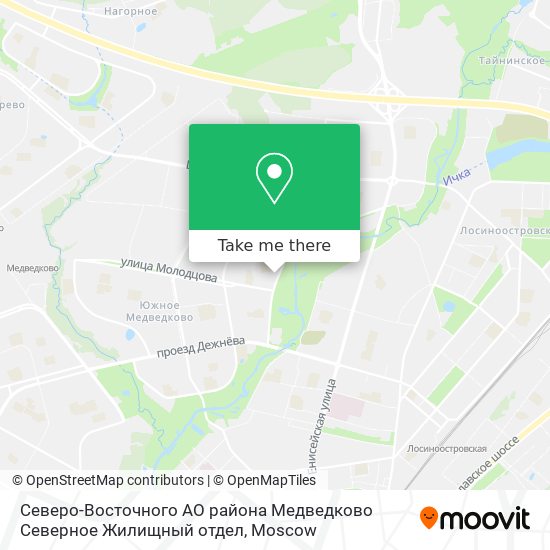 Северо-Восточного АО района Медведково Северное Жилищный отдел map