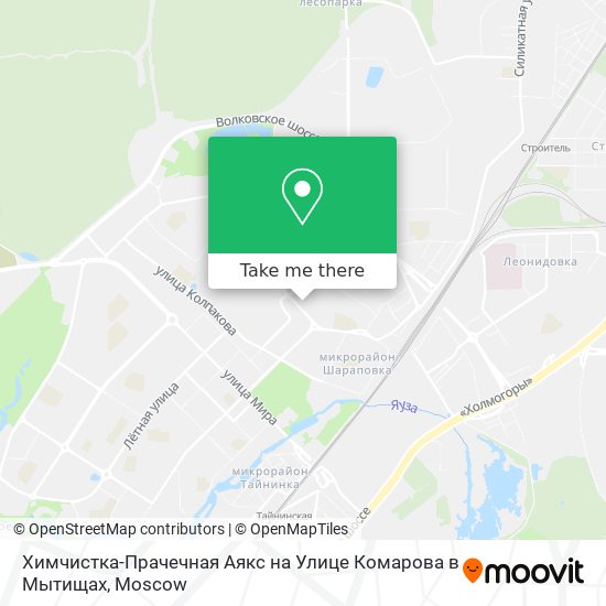 Химчистка-Прачечная Аякс на Улице Комарова в Мытищах map