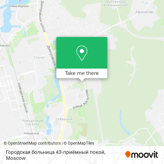 Городская больница 43-приёмный покой map