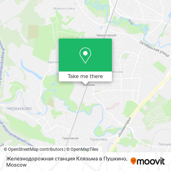 Железнодорожная станция Клязьма в Пушкино map