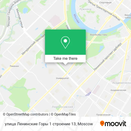 улица Ленинские Горы 1 строение 13 map