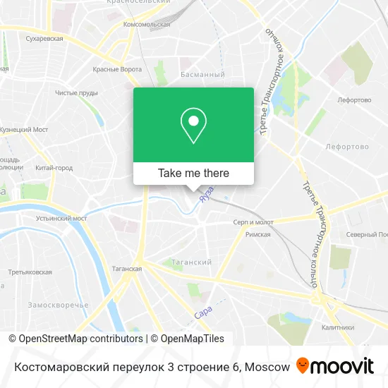Костомаровский переулок 3 строение 6 map