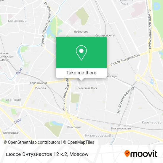 шоссе Энтузиастов 12 к.2 map