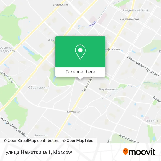 улица Наметкина 1 map