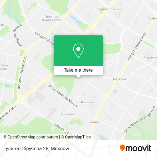улица Обручева 28 map