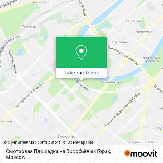 Смотровая Площадка на Воробьёвых Горах map