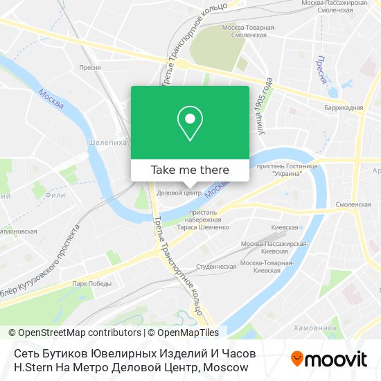 Сеть Бутиков Ювелирных Изделий И Часов H.Stern На Метро Деловой Центр map