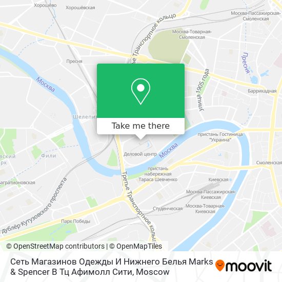 Сеть Магазинов Одежды И Нижнего Белья Marks & Spencer В Тц Афимолл Сити map