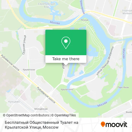 Бесплатный Общественный Туалет на Крылатской Улице map