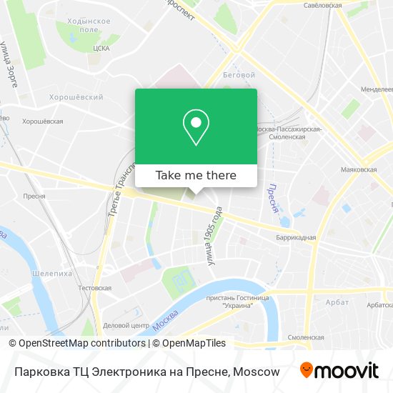 Парковка ТЦ Электроника на Пресне map