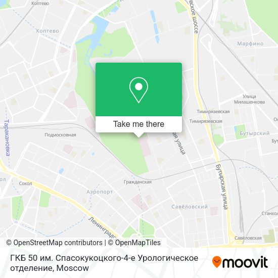 ГКБ 50 им. Спасокукоцкого-4-е Урологическое отделение map