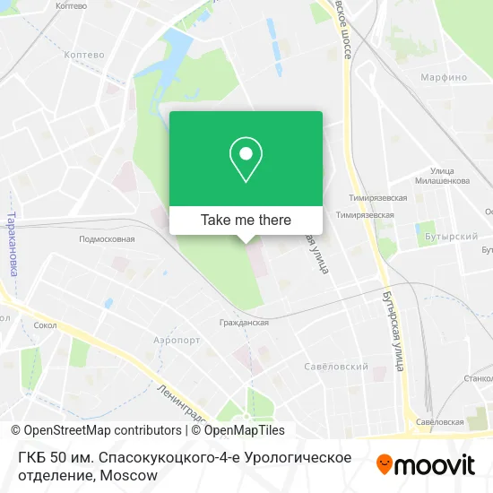 ГКБ 50 им. Спасокукоцкого-4-е Урологическое отделение map