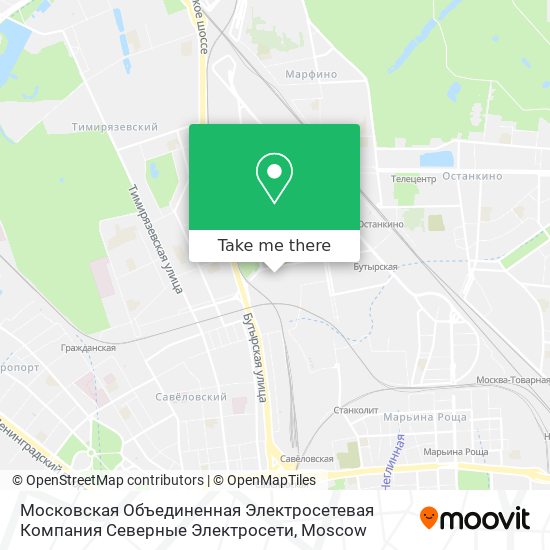 Московская Объединенная Электросетевая Компания Северные Электросети map