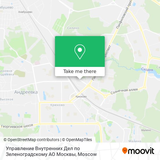 Управление Внутренних Дел по Зеленоградскому АО Москвы map
