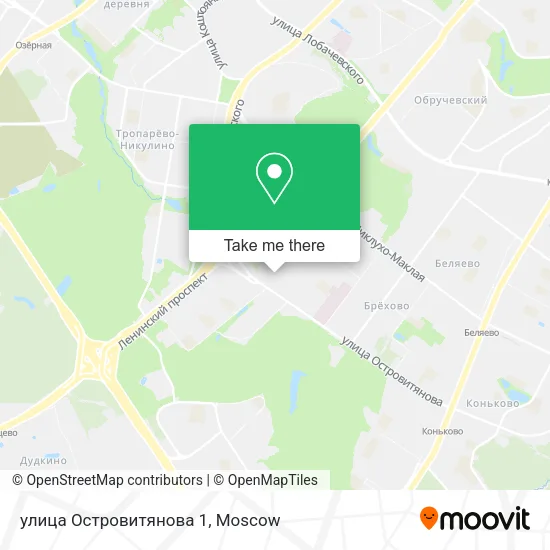 улица Островитянова 1 map
