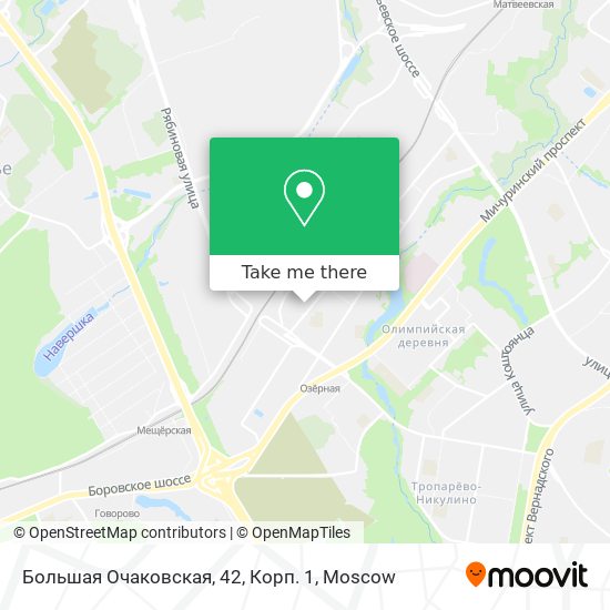 Большая Очаковская, 42, Корп. 1 map