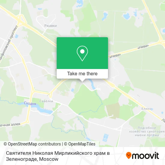 Святителя Николая Мирликийского храм в Зеленограде map