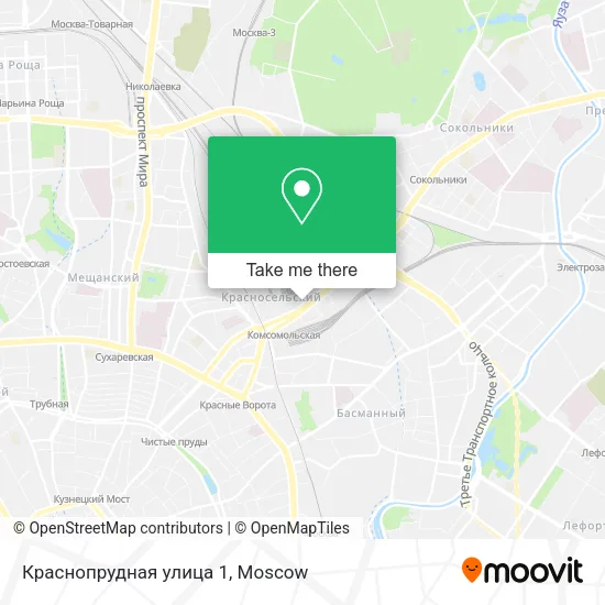 Краснопрудная улица 1 map